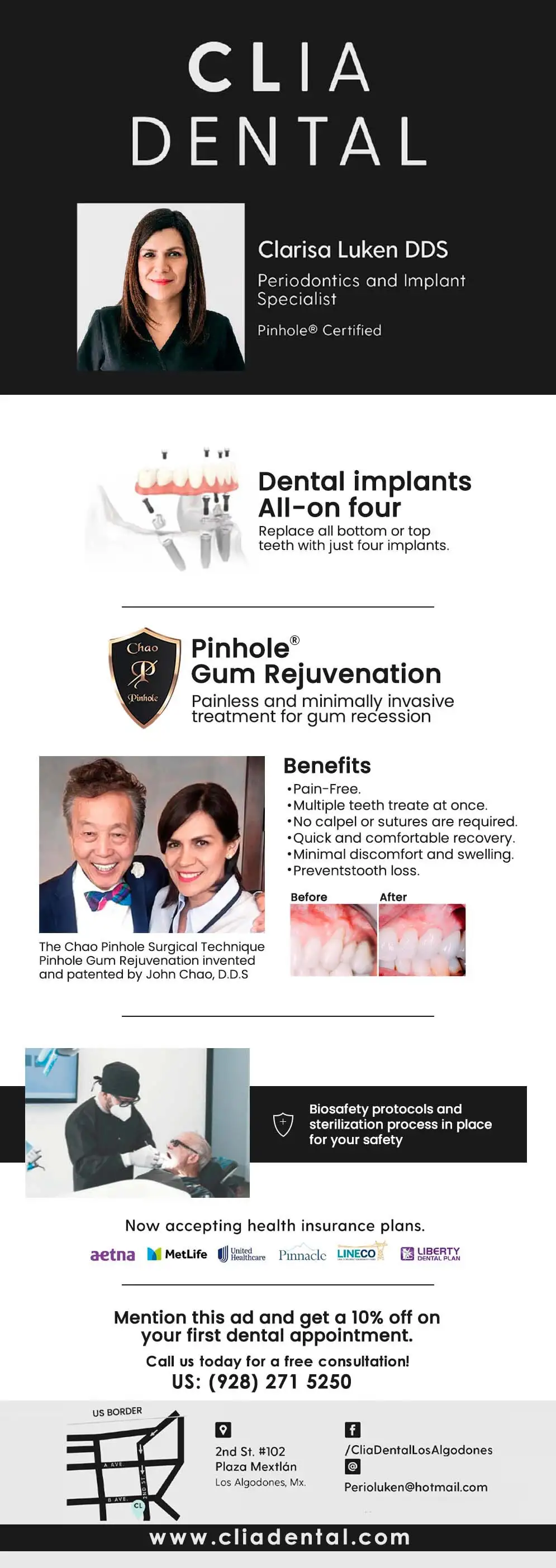 CLIA DENTAL Periodontics & Implants  D.D.S. Clarisa Luken - Dentists in Los Algodones