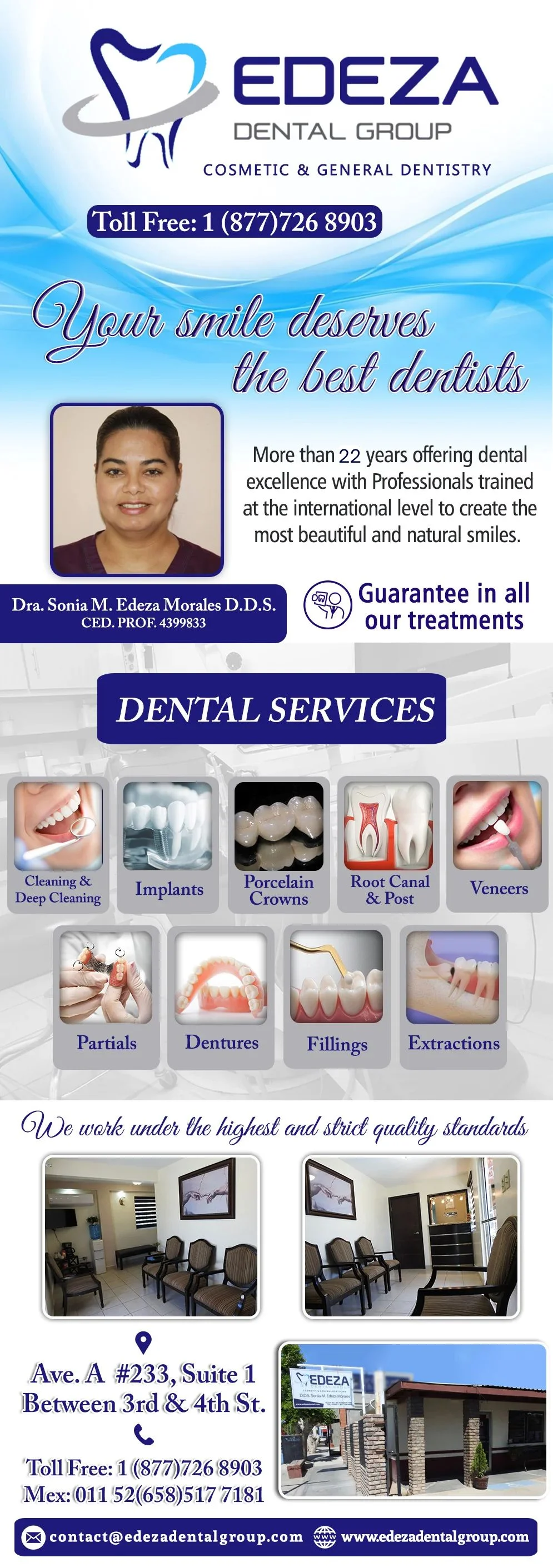 EDEZA DENTAL GROUP  Dra. Sonia M. Edeza Morales DDS
