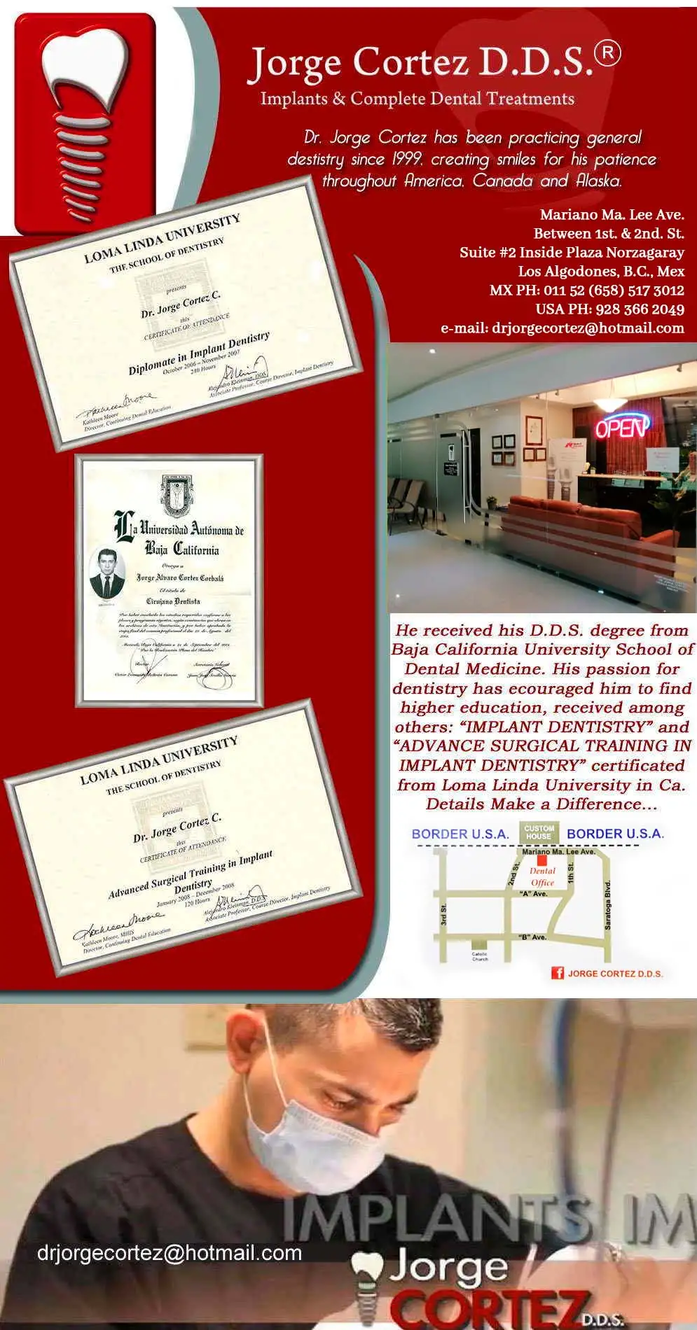Jorge Cortez D.D.S.® - Dentists in Los Algodones