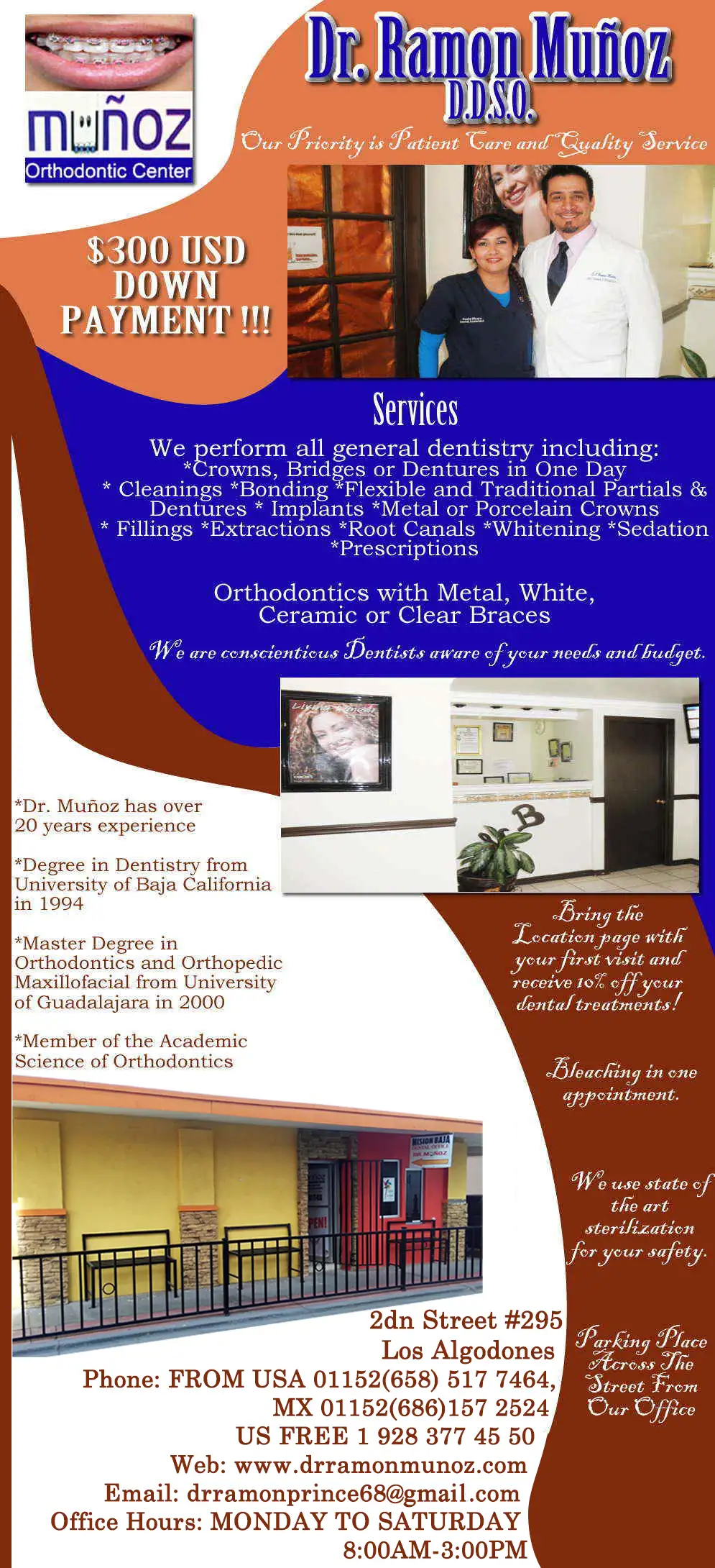 MUÑOZ DENTAL OFFICE. RAMON MUÑOZ DDSO  - Dentists in Los Algodones
