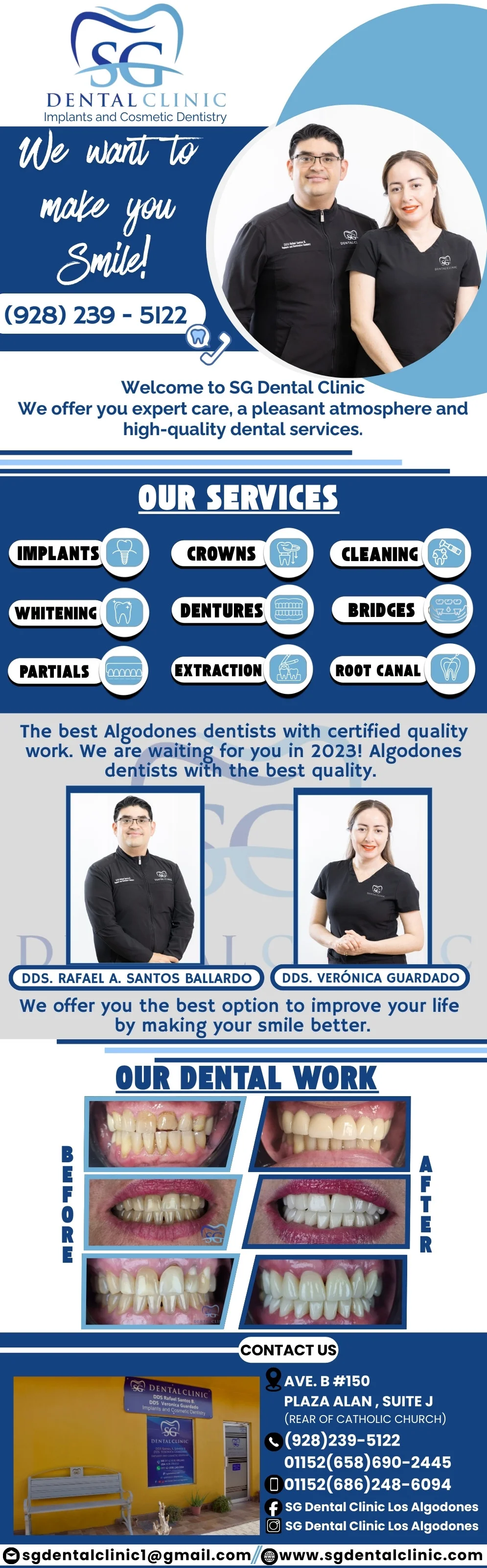 SG Dental Clinic. Dr.Rafael Santos D.D.S. Dr Veronica Guardado D.D.S.  - Dentists in Los Algodones