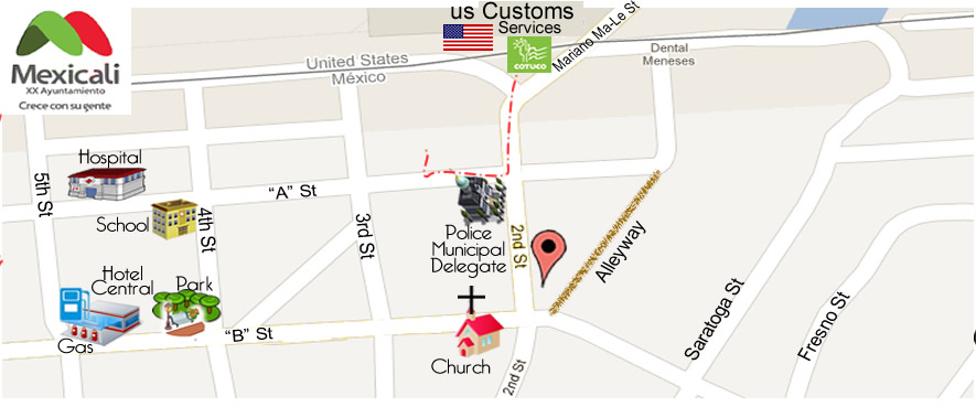 map El Rancherito Restaurant in Algodones 