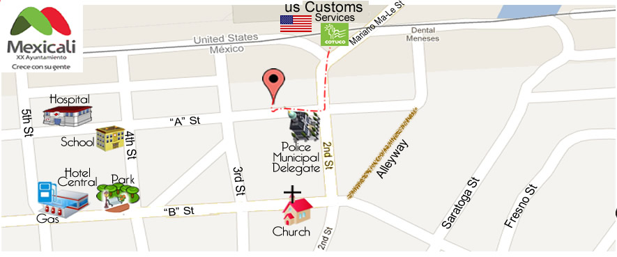 map Baja  Vision Care Optical in Algodones 