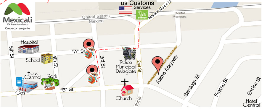 map Mariscos El Paisa in Algodones 