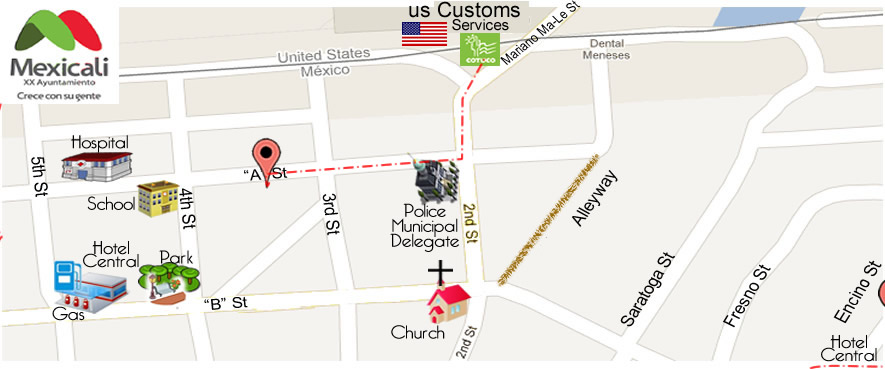 map RAMOS DENTAL Dr. Rogelio Ramos DDS in Algodones 