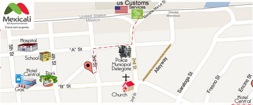 map Dental Solutions Xochipilli Bojorquez DDS in Algodones 