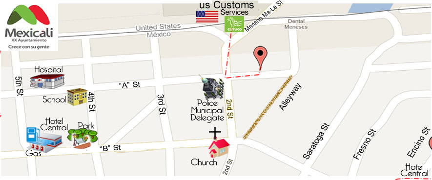 map Dental Gomez Verónica Gómez D.D.S. in Algodones 