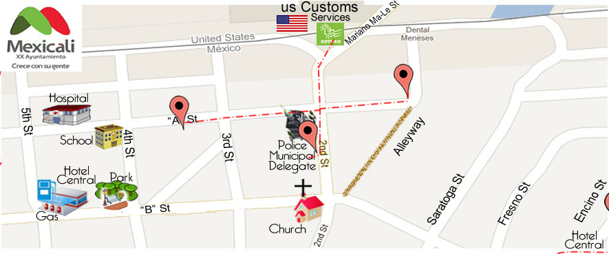 map Professional OPTICAL  in Algodones 